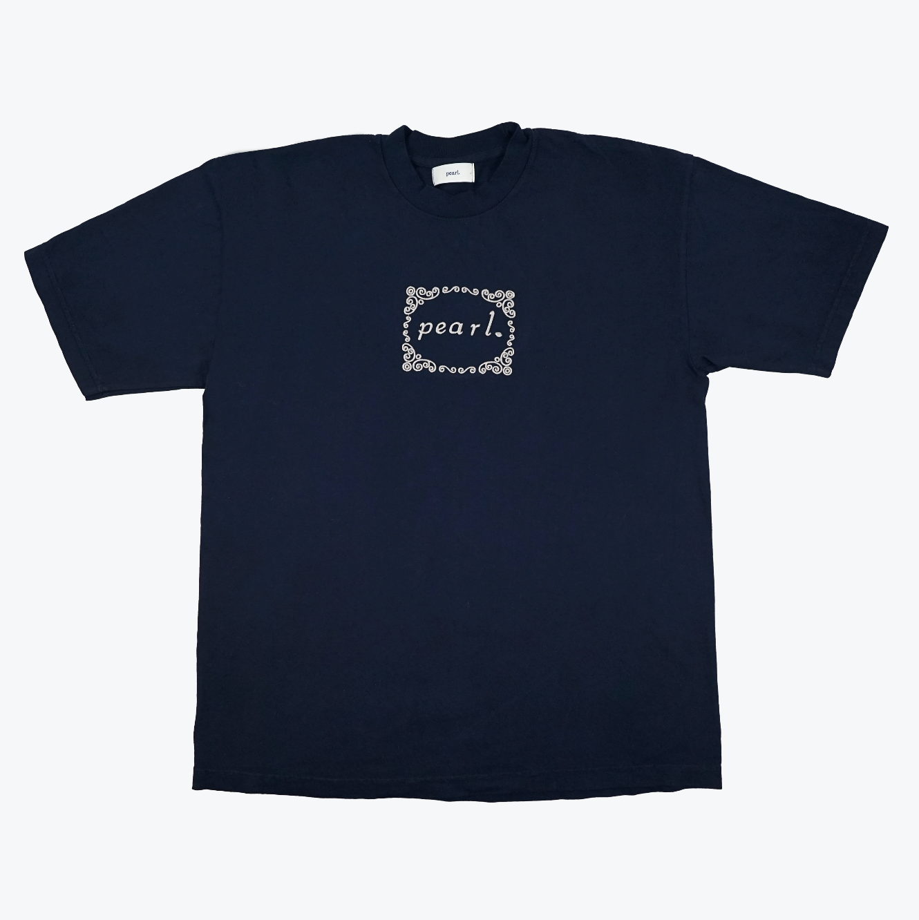 Pearl Framed Embroidered Tee - Navy