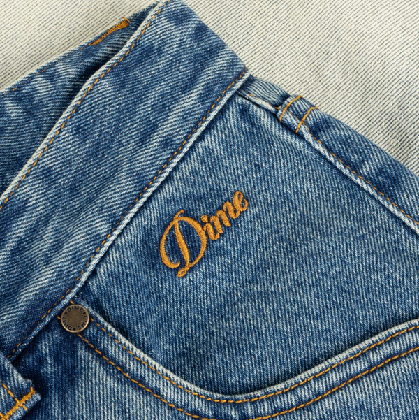 Dime Straight Denim Pants - Dipped Sandblasted Indigo - 35th North