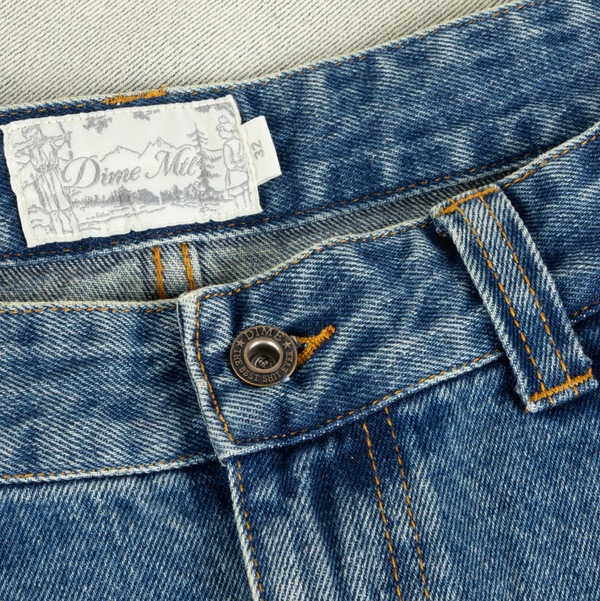 Dime Straight Denim Pants - Dipped Sandblasted Indigo - 35th North