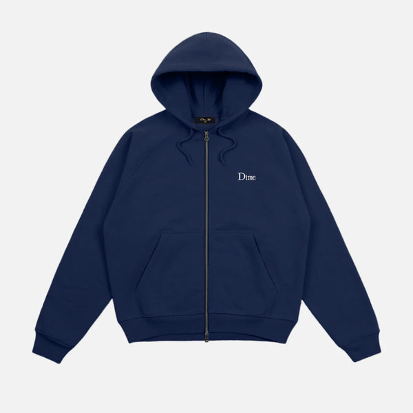 Dime Classic Small Logo Zip Hoodie - Midnight Navy | 35th North