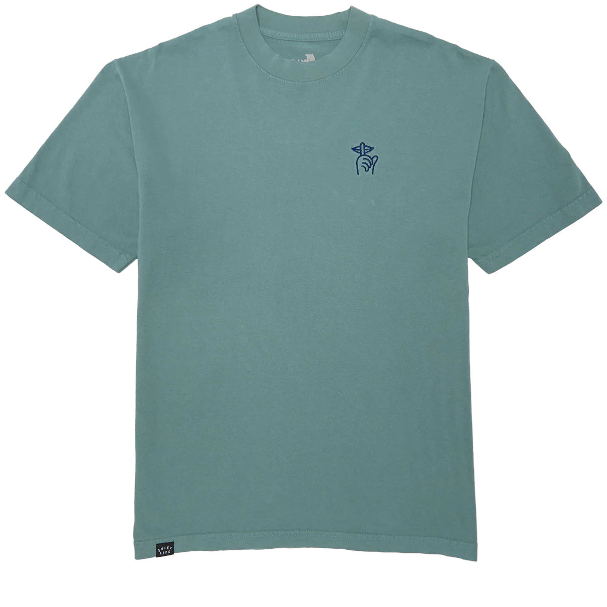 Quiet Life Shhh Embroidered T-Shirt - Mist Green