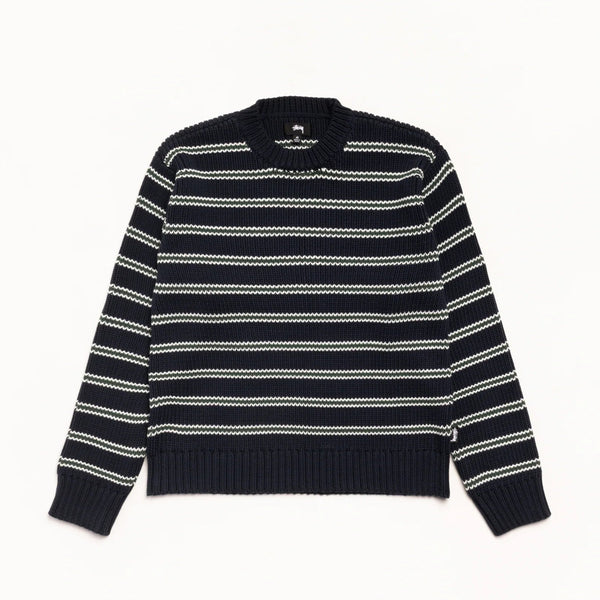 Stussy Stripe Crew Sweater - Ocean - 35th North