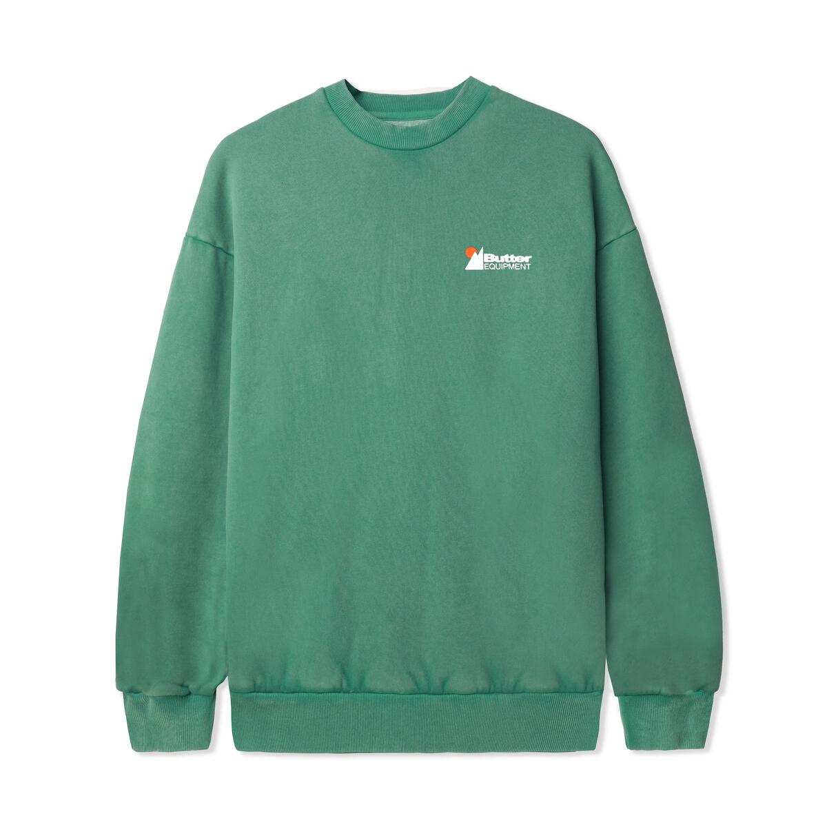 Butter Goods Distressed Pigment Dye Crewneck - Meadow
