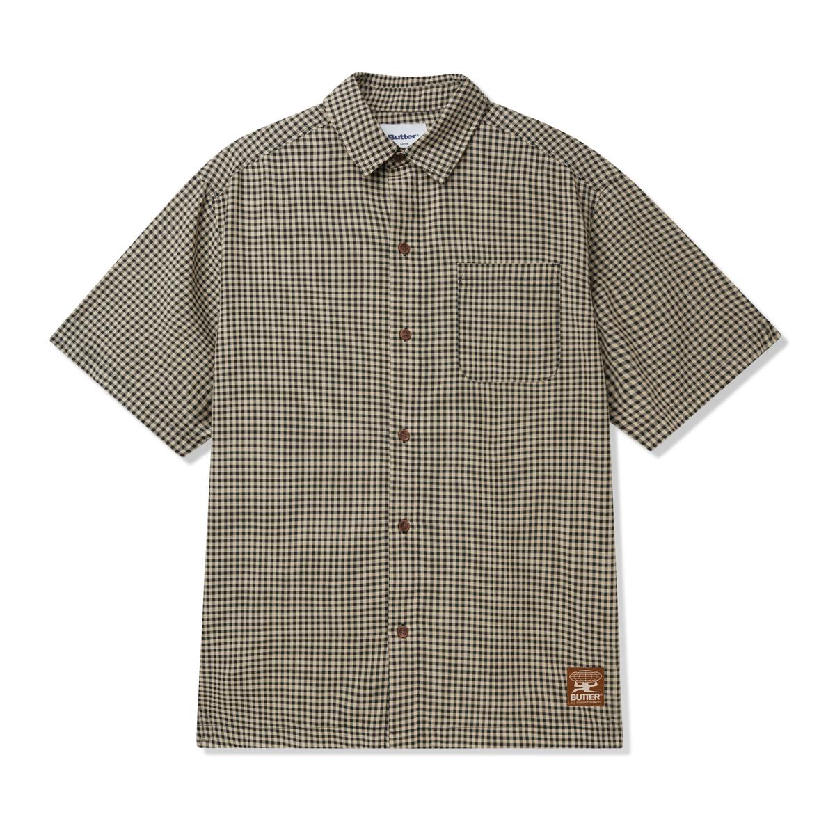 Butter Goods Gingham Short Sleeved Shirt - Natural/Black