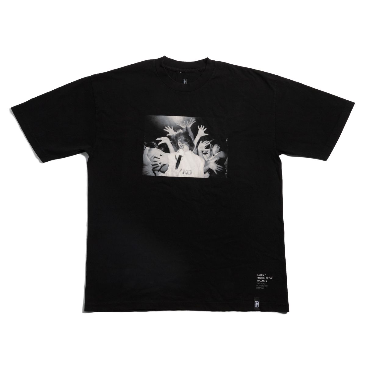 Girl 'Karen O' Garment Dyed Tee - Black