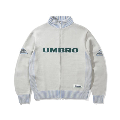 Butter Diamond Zip-Thru Knit - Grey