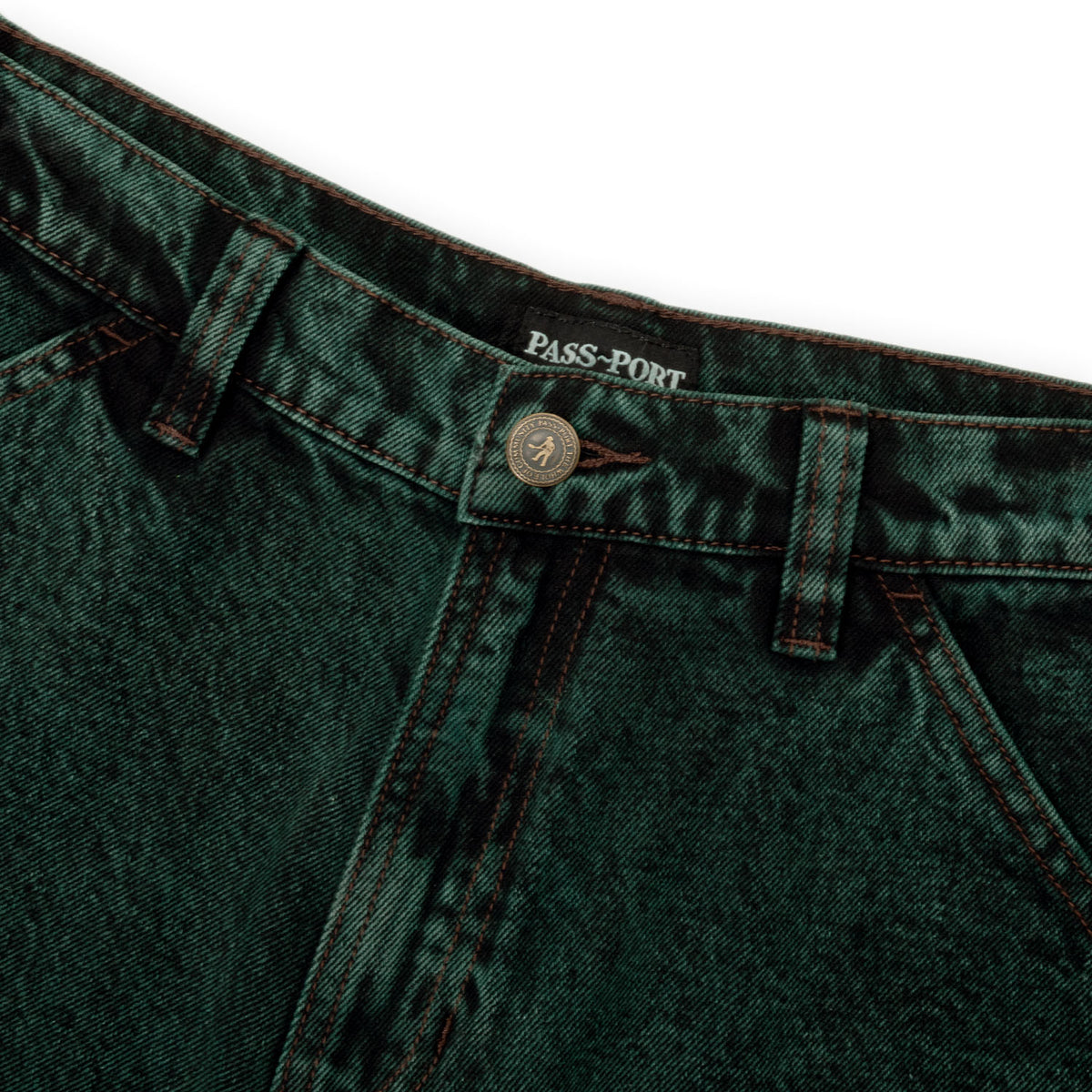 Pass~Port Workers Club Denim Jeans - Dark Green Over-Dye