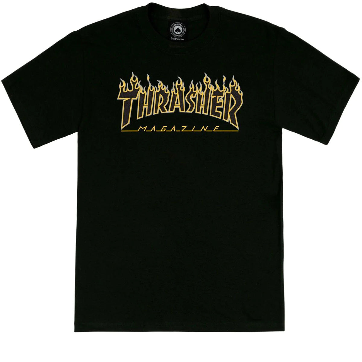 Thrasher Flame Logo T-Shirt - Black / Black