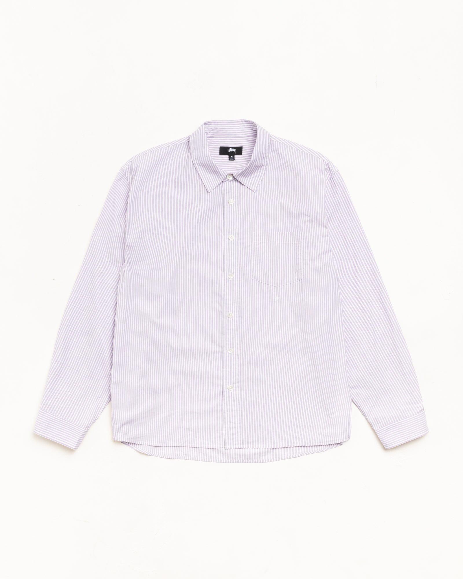 Stussy Standard LS Shirt - Pink Stripe