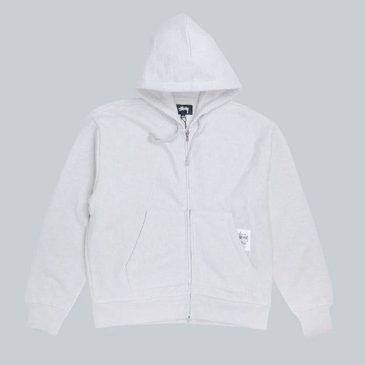 Stussy Brass Zip Knit Hood - Heather Grey