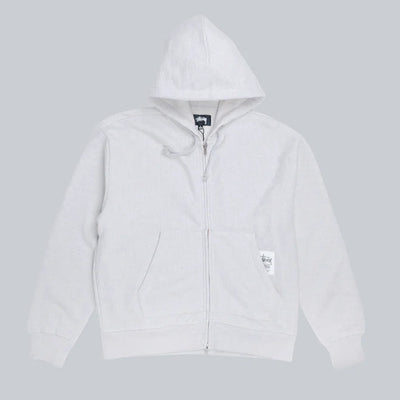 Stussy Brass Zip Knit Hood - Heather Grey