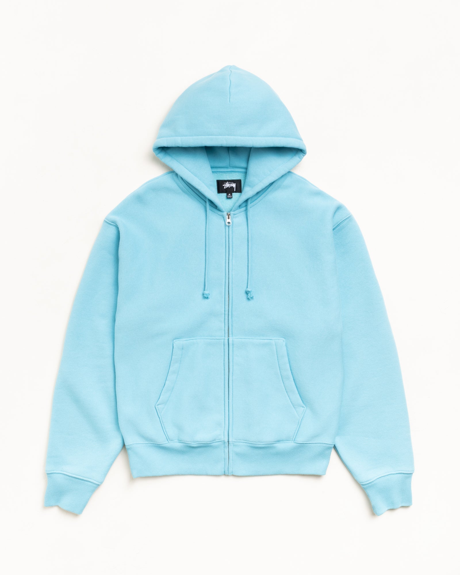 Stussy Cursive Applique Zip Hood - Aqua
