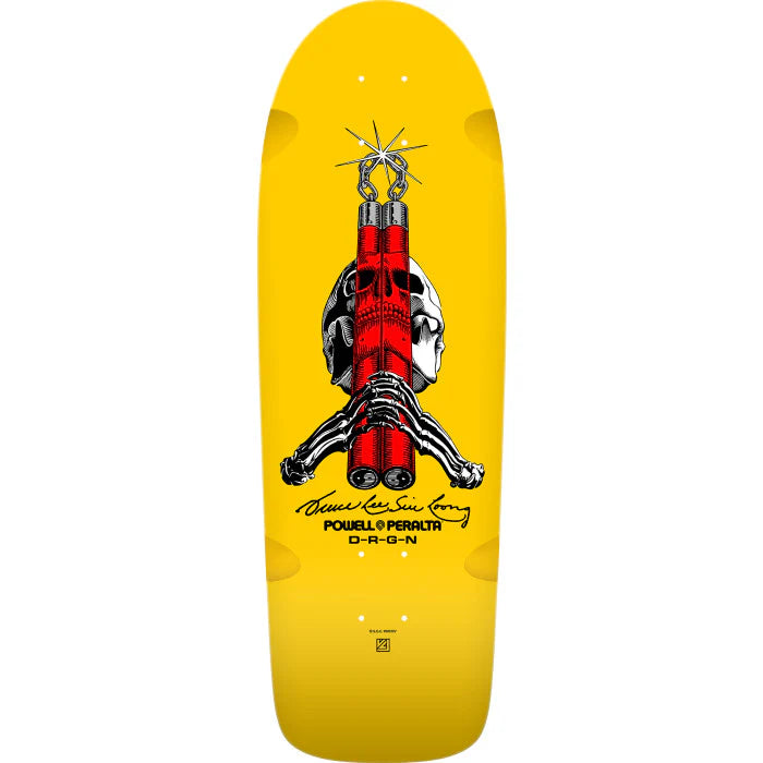 Powell Peralta Skull And Nunchucks Bruce Lee Deck - Yellow