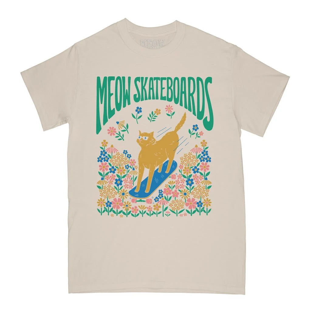 Meow Skateboards Meadow T-Shirt -  Natural