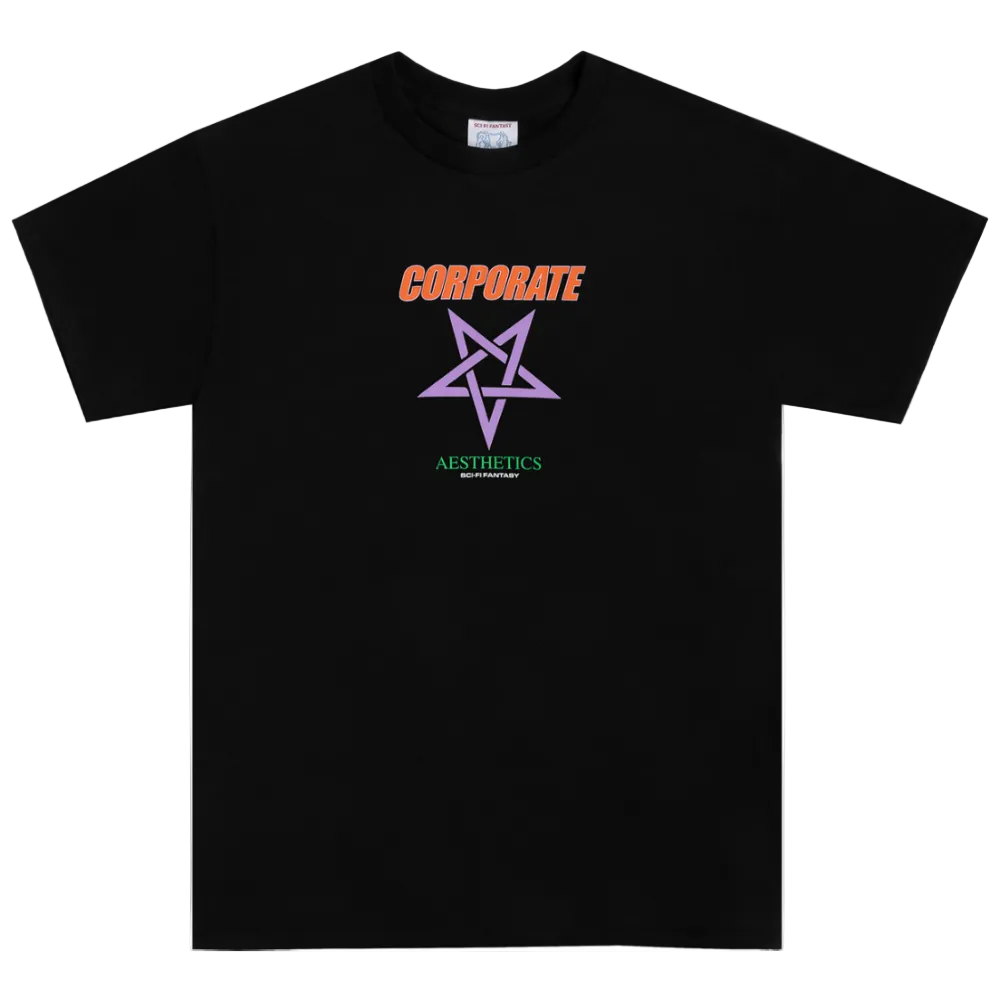 Sci-Fi Fantasy Corporate Aesthetics Tee - Black
