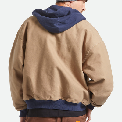 Brixton Canvas Hooded Bomber Jacket