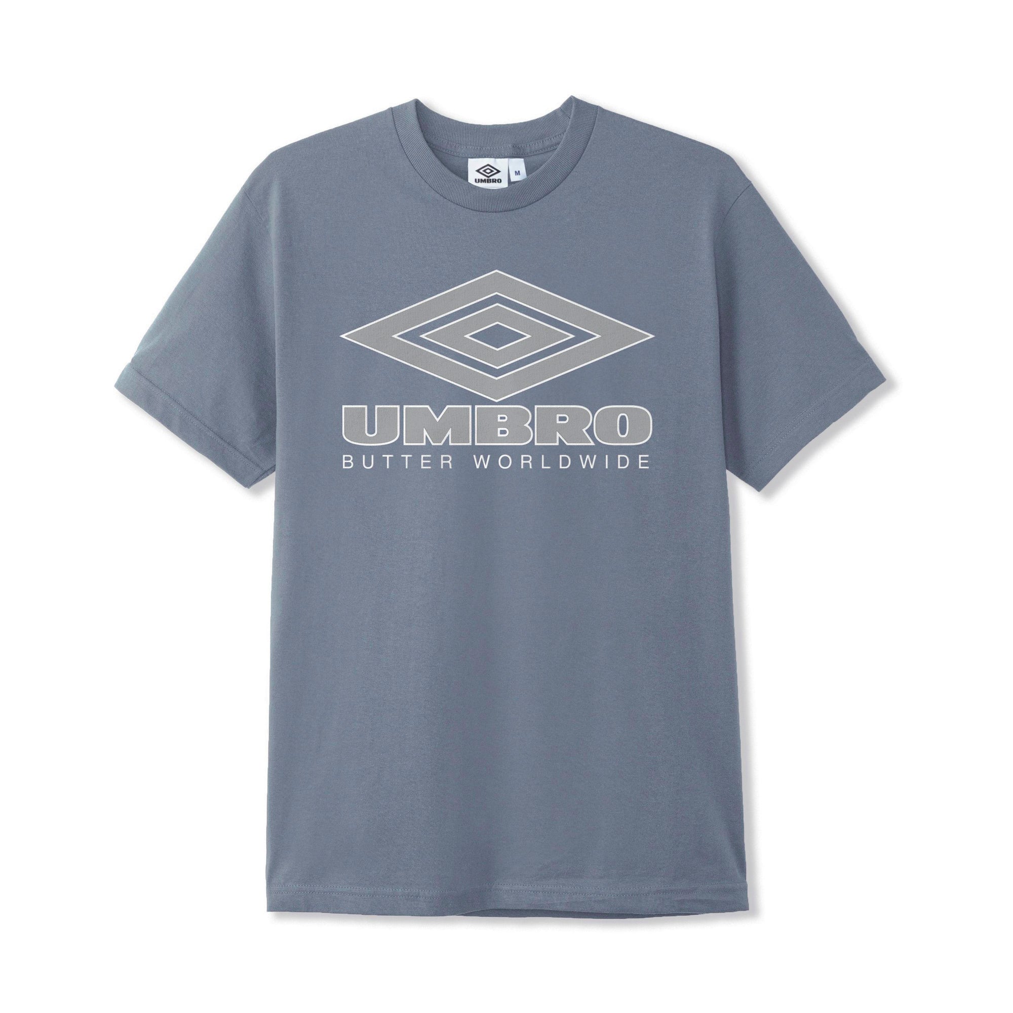 Butter Goods Umbro Diamond Logo Tee - Washed Slate