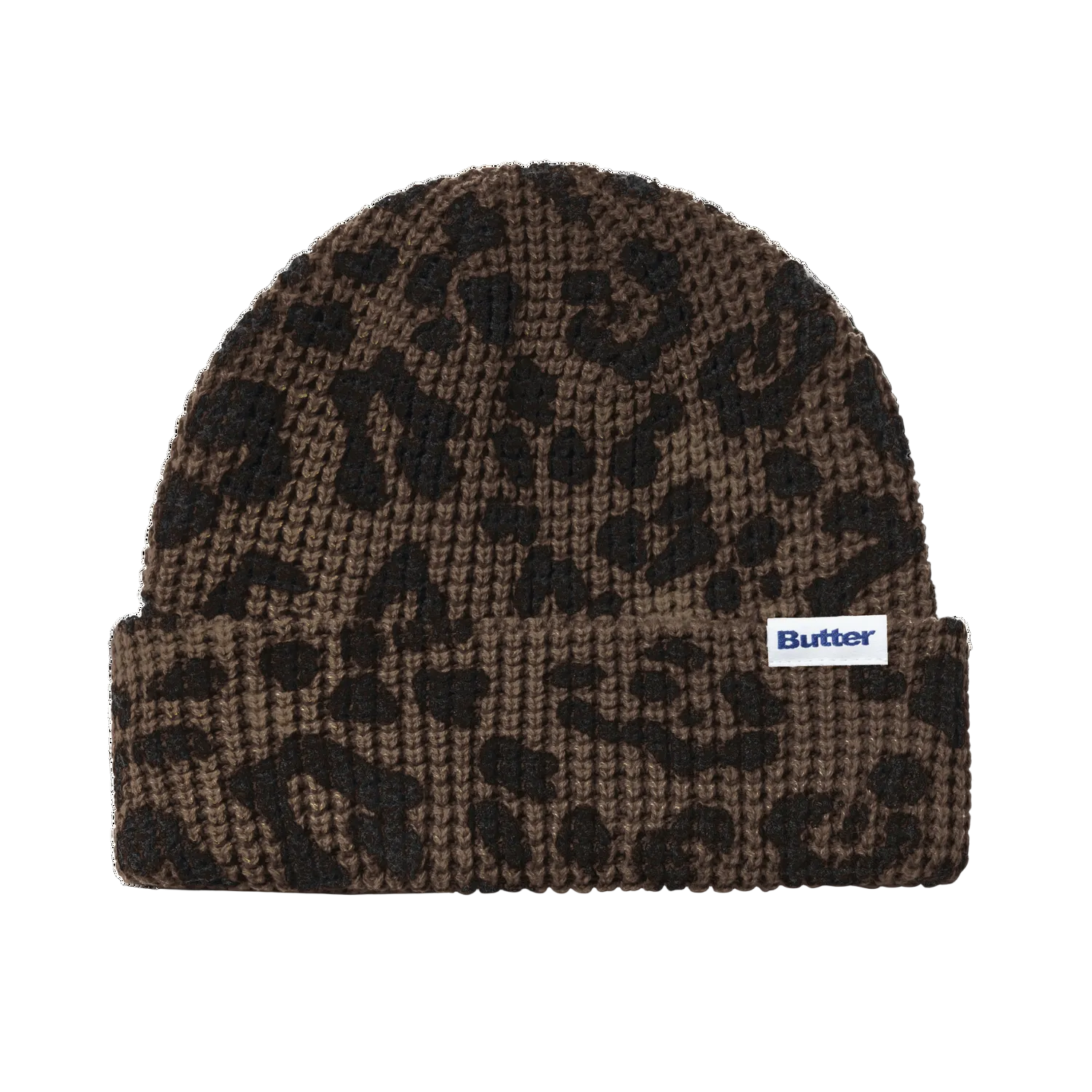 Butter Goods Distress Waffle Beanie - Leopard