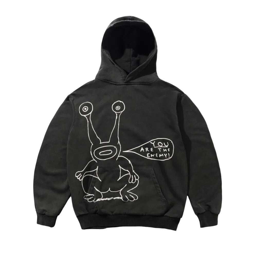 Butter Goods Enemy Pullover Hood - Distressed Washed Black