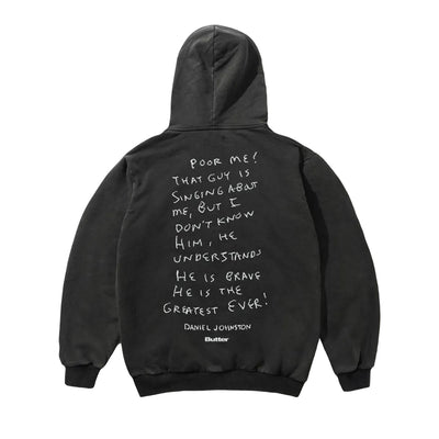 Butter Goods Enemy Pullover Hood - Distressed Washed Black