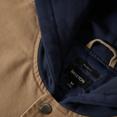 Brixton Canvas Hooded Bomber Jacket