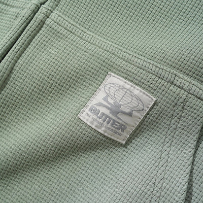 Butter Goods Faded Waffle Zip-Thru Hood - Washed Sage