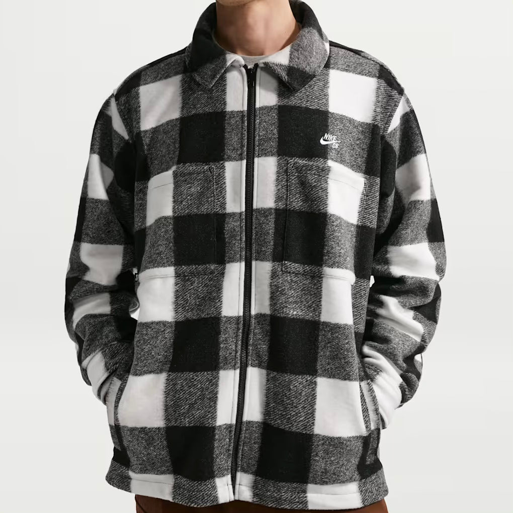 PAPERSKY 半袖フリース L Nike SB Essential Skate Shirt Jacket - Black White | 35th North