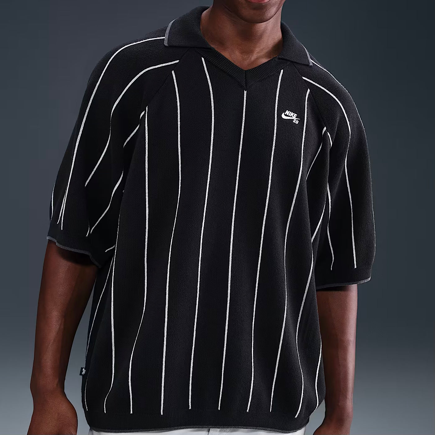 Nike SB Short Sleeve Polo Sweater - Black