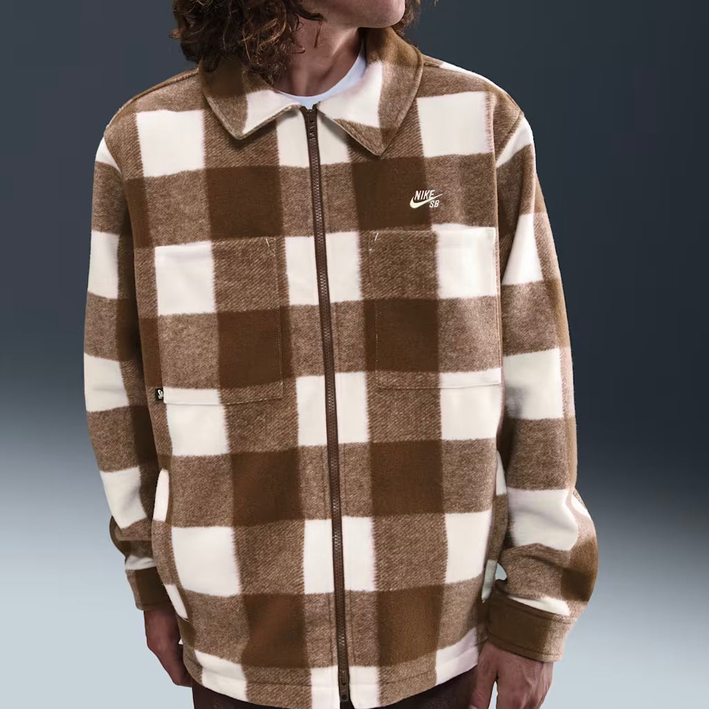 Nike SB Essential Skate Shirt Jacket - Brown White