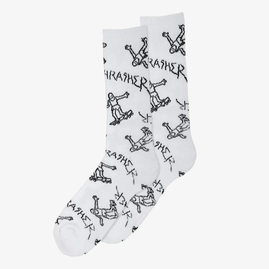 Thrasher Gonz Socks - White/Black