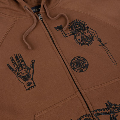 Dime Sigil Zip Hoodie - Americano