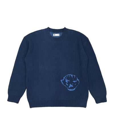 Dancer Head Knit Sweater - Navy