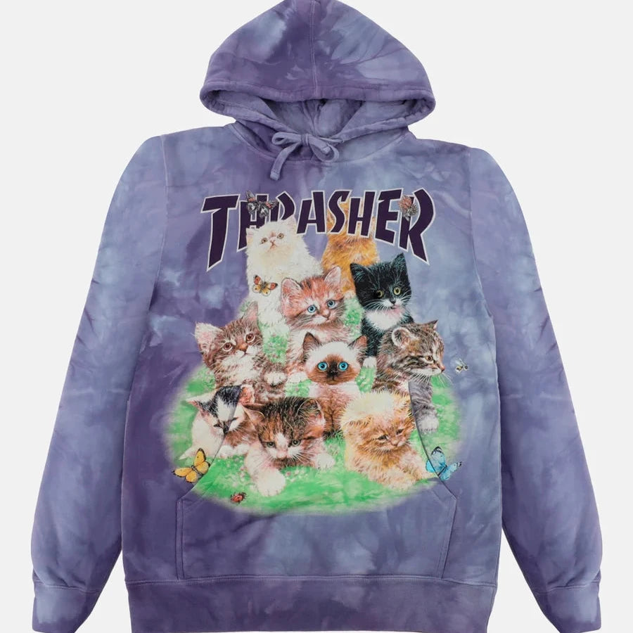 Thrasher Kittens Hooded Sweatshirt - Purple