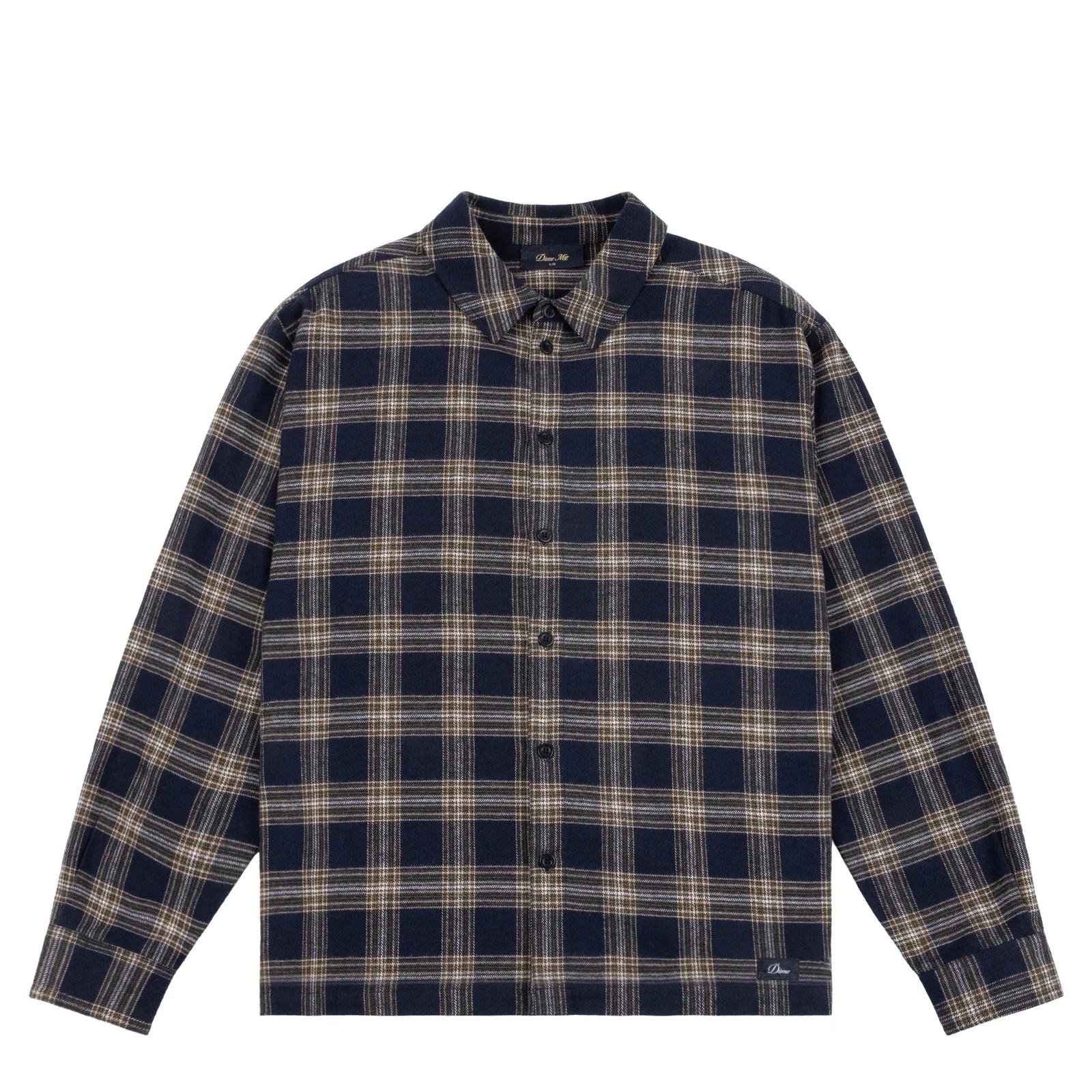 Dime Plaid Flannel Shirt - Navy