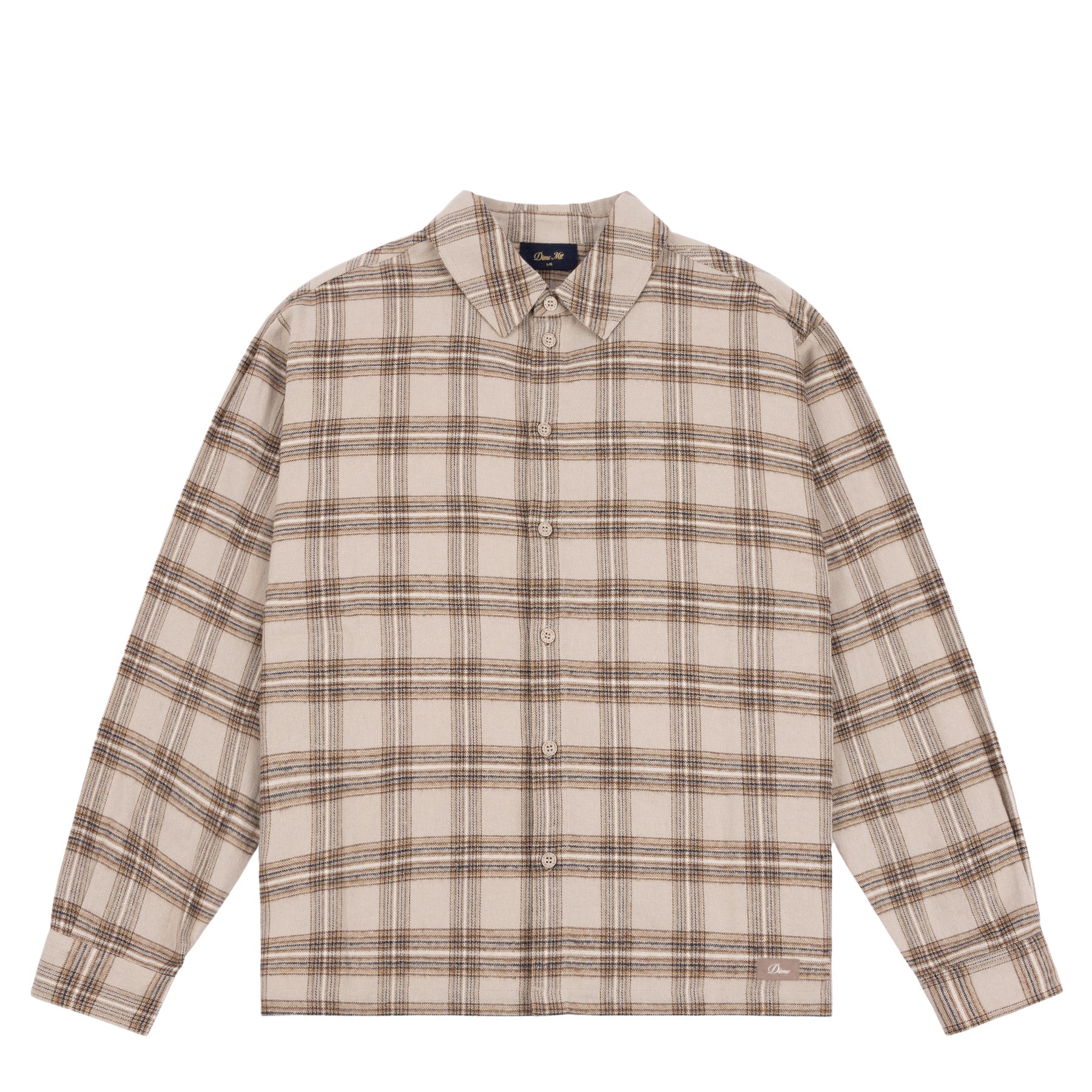 Dime Plaid Flannel Shirt - Beige