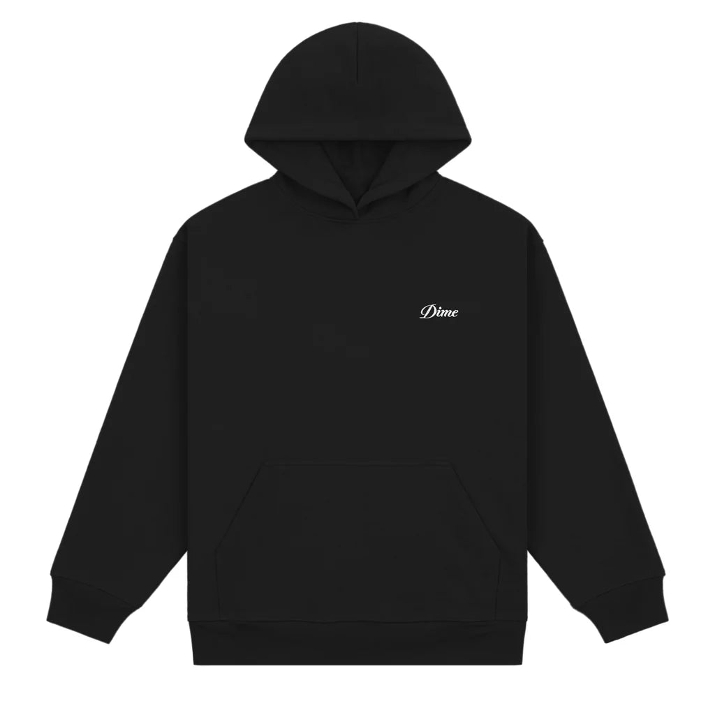 Dime Cursive Small Logo Hoodie - Black - 35th North