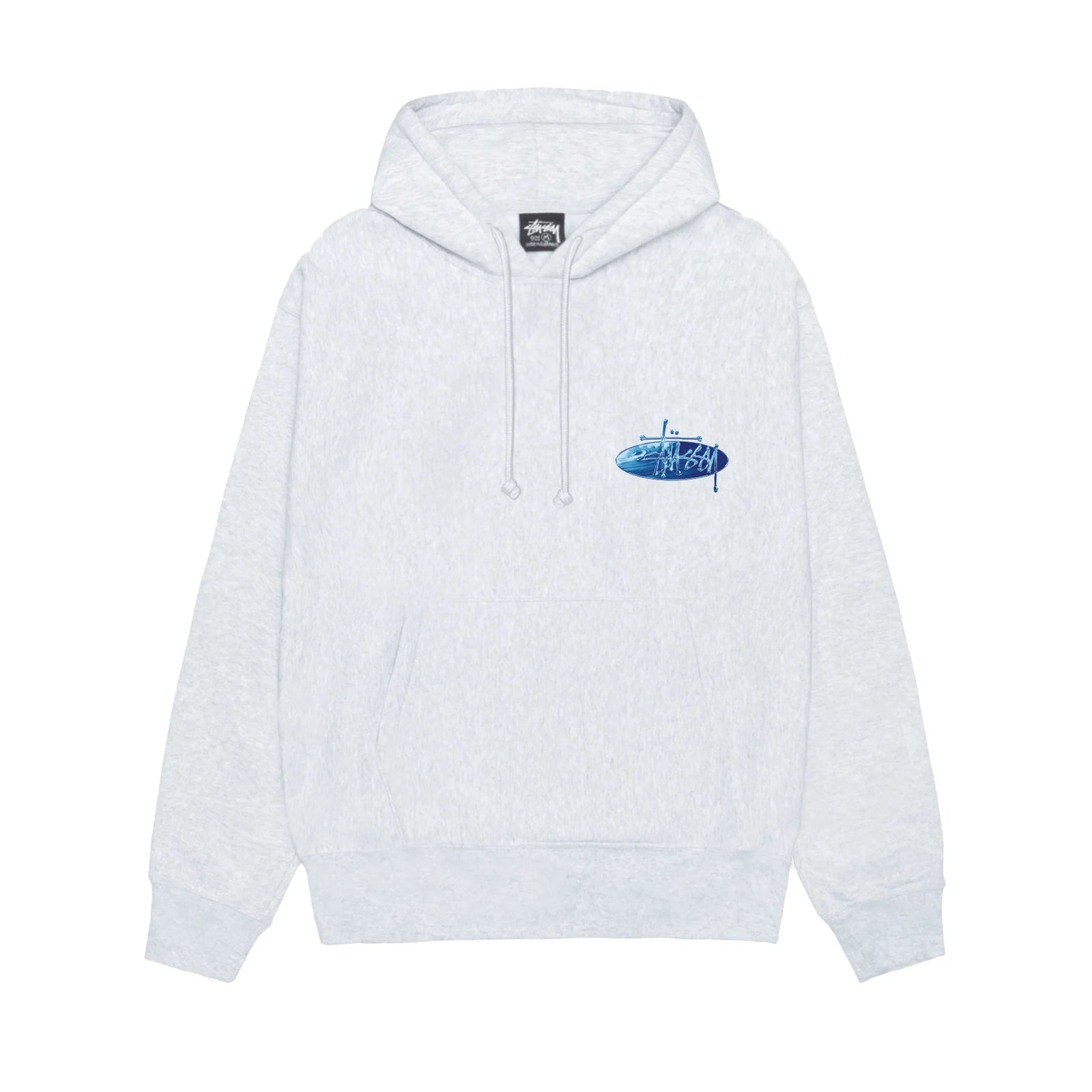 Stussy Wave Oval Hoodie - Ash Heather