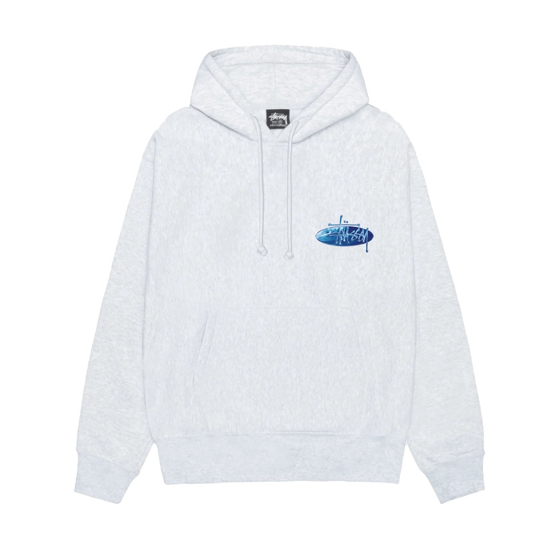 Stussy Wave Oval Hoodie - Ash Heather | 35th North Stussy Wave Oval Hoodie - Ash Heather | 35th North
