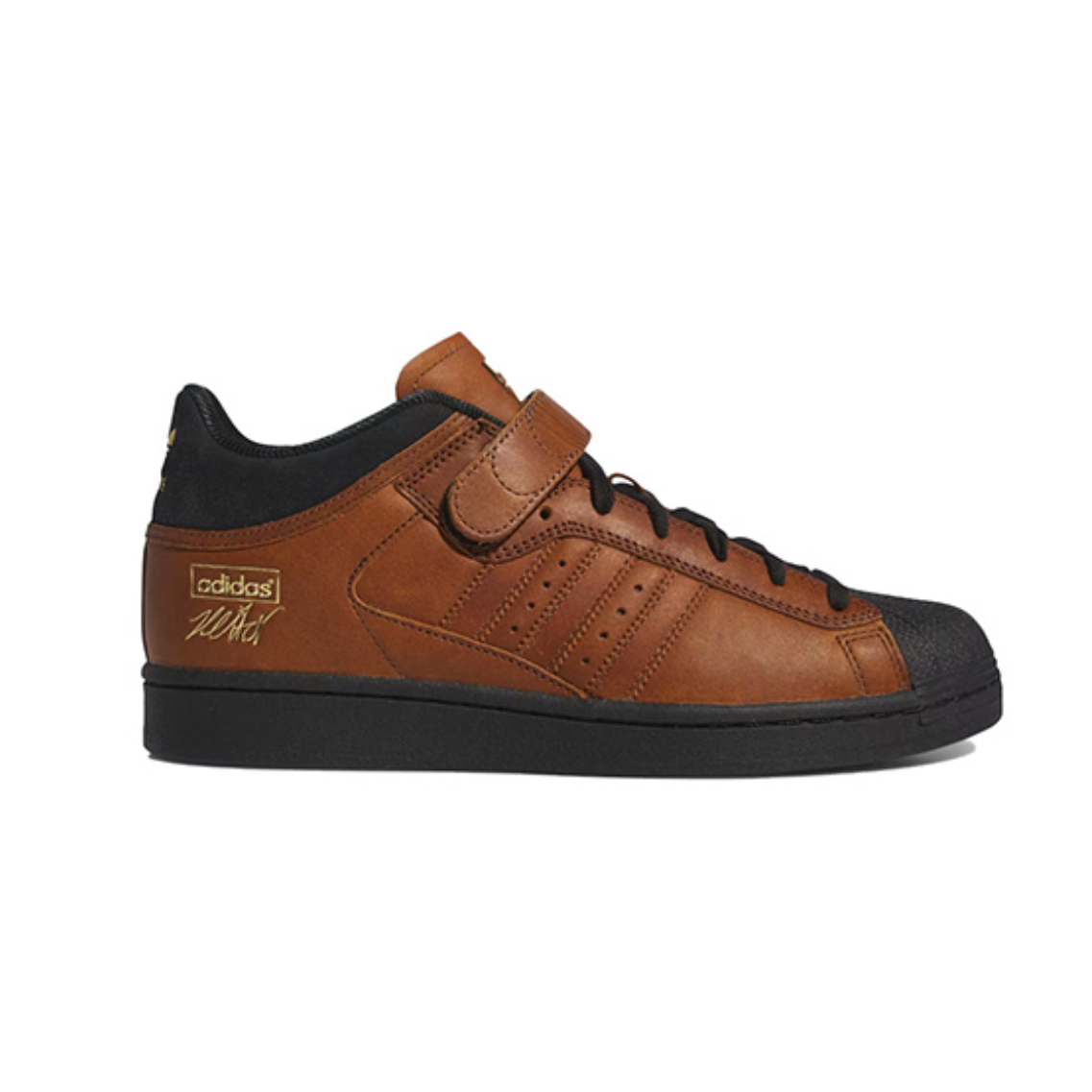 Adidas superstar brown black hot sale