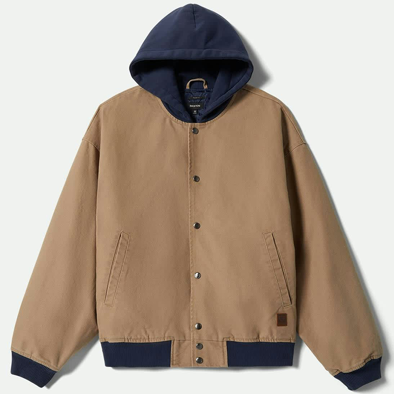 Brixton Canvas Hooded Bomber Jacket