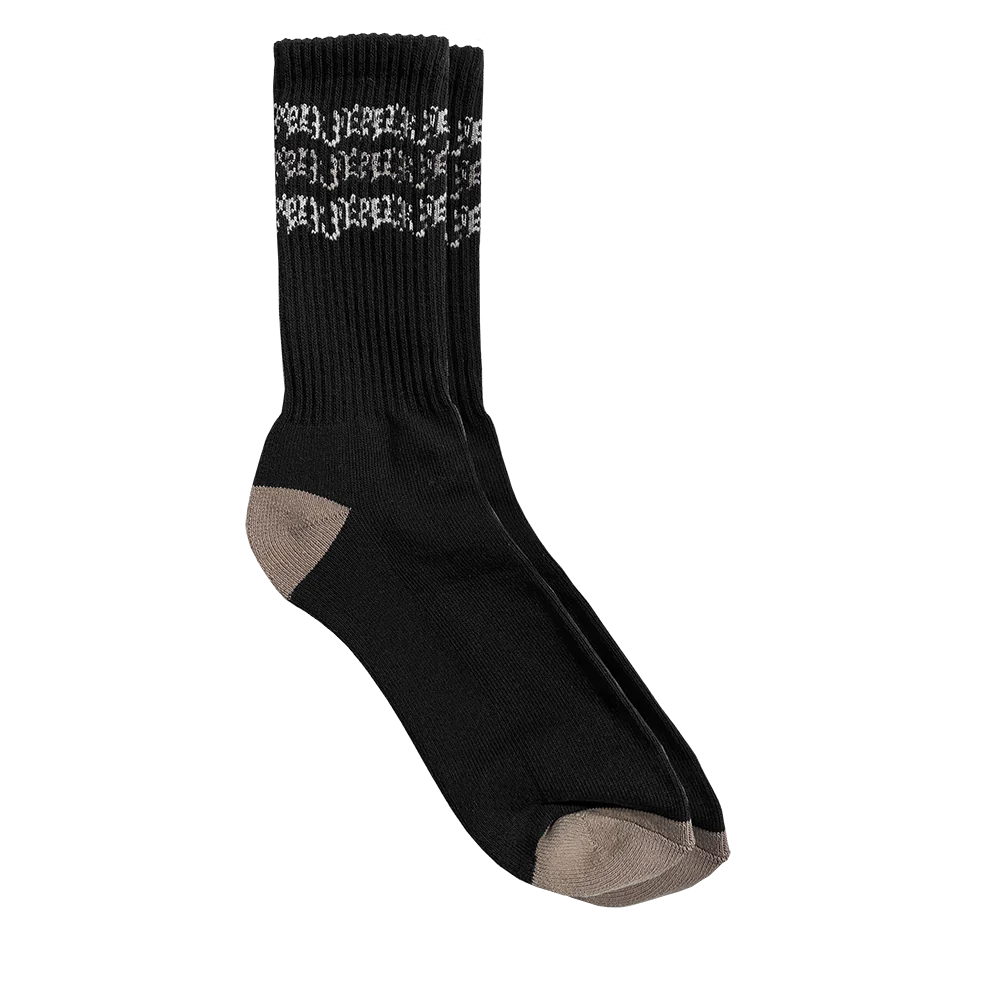 Pepper Stripe Socks - Black
