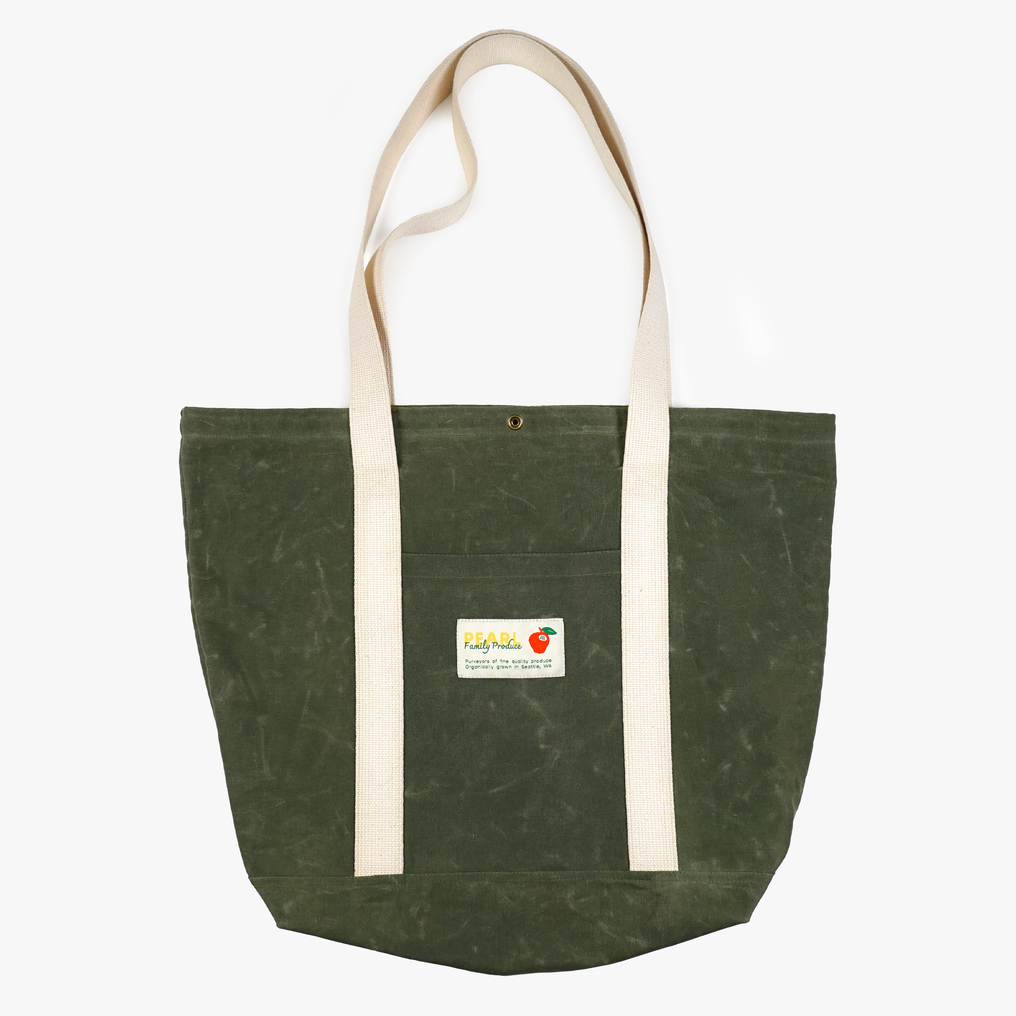 Pearl 'The Market Bag' - Dark Green / Creme