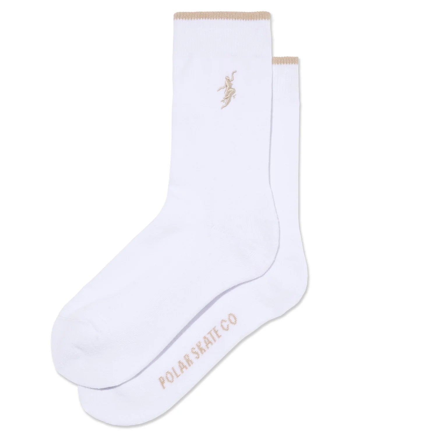 Polar Skate Co Business Socks No Complies Forever -  White/Sand