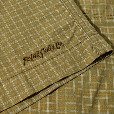 Polar Skate Co. Hike Shorts Olive Check Cotton