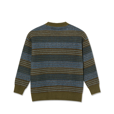 Polar Skate Co George Sweater - Blue Green Stripe