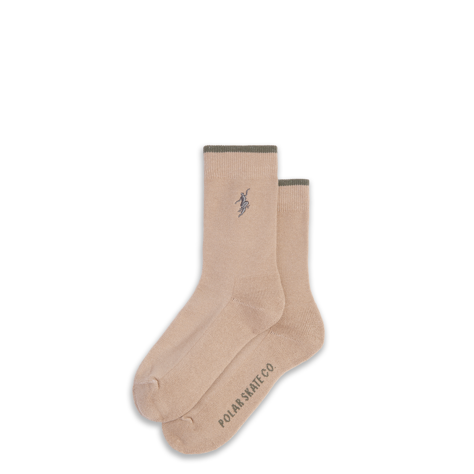 Polar Skate Co Business Socks | No Complies Forever - Beige/Olive