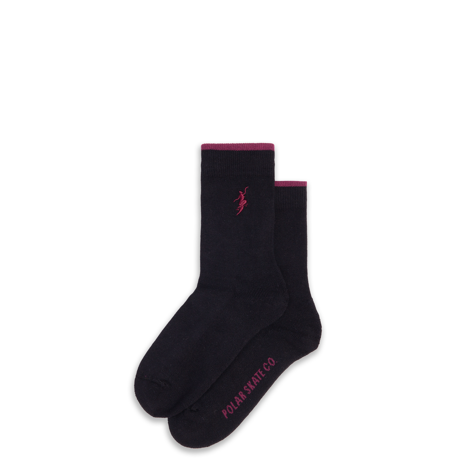 Polar Skate Co Business Socks | No Complies Forever - Black/Redcurrant