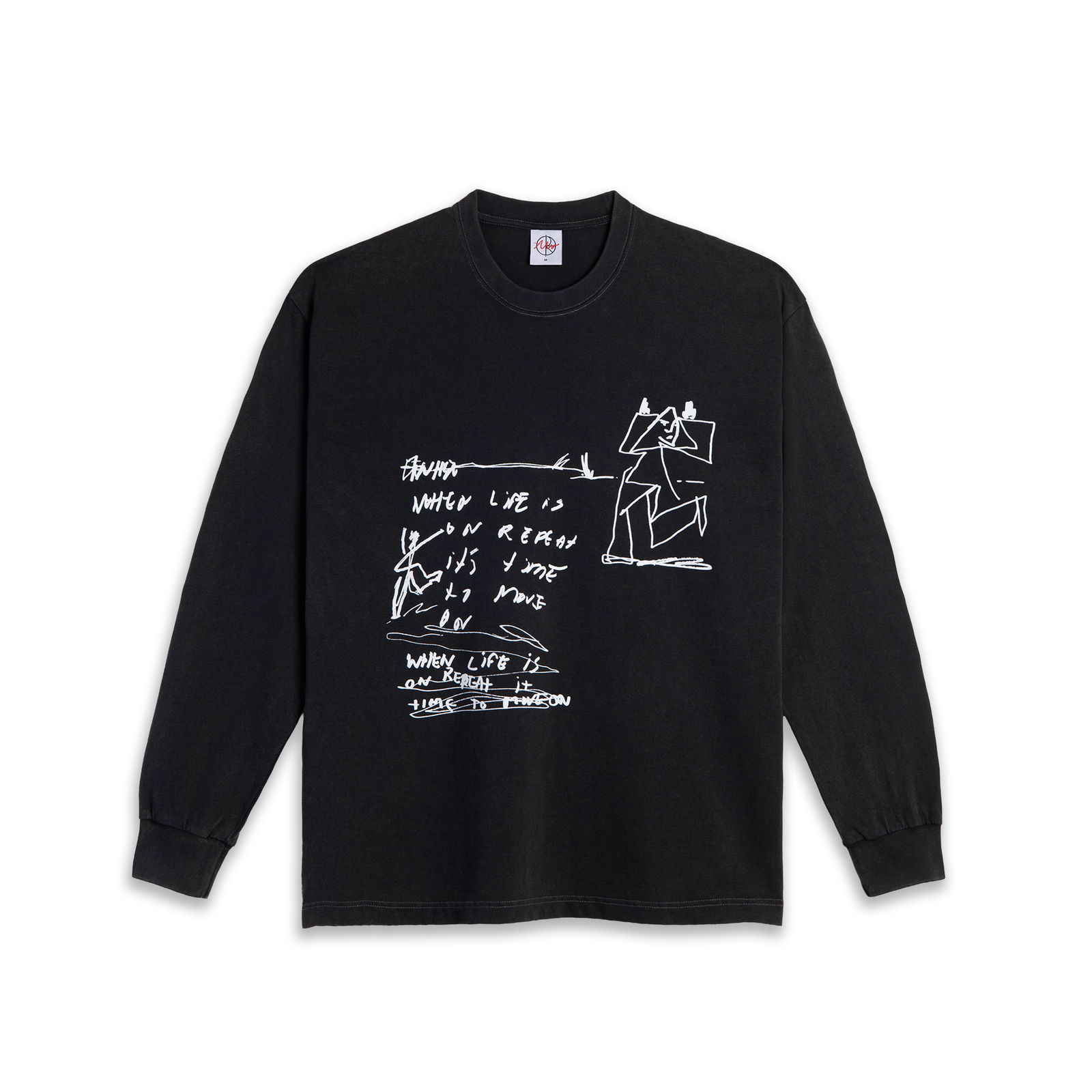 Polar Skate Co LS Tee | On Repeat - Silver Black