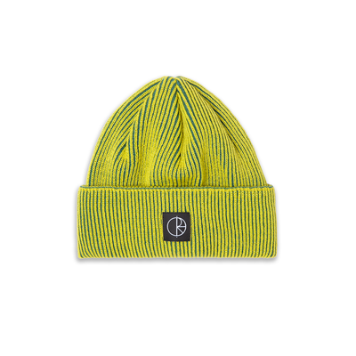 Polar Skate Co Lines Merino Beanie - Chartreuse/Army Green