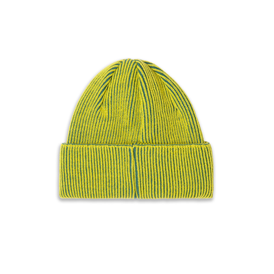Polar Skate Co Lines Merino Beanie - Chartreuse/Army Green